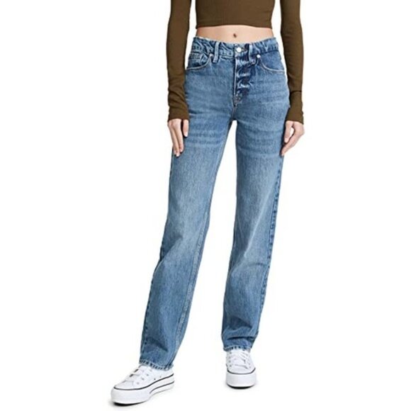 Good American Blue Straight Leg Jeans - Picture 2 of 9